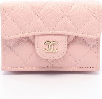 Chanel Pink Grained Calfskin Wallet (Tri-Fold) (Pre-Owned)