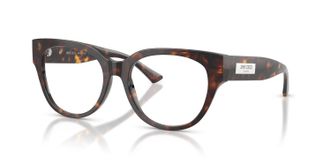 Jimmy Choo London Womens Round Full-Rim Plastic Eyeglasses Frame In Havana Brown Tortoise
