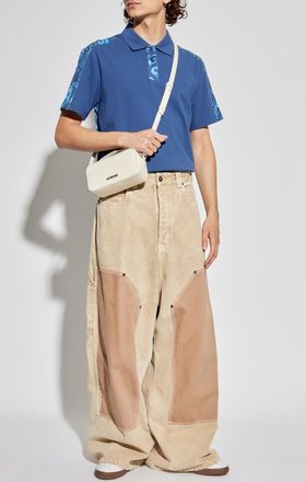 Versace Jeans Couture Polo Shirt With Barocco Print, Mens, Blue