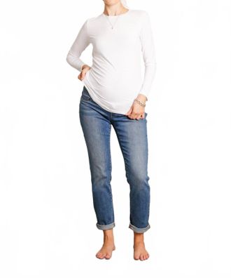 Nom Maternity Liv Long Sleeve Tee In White