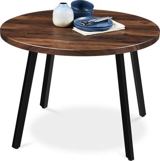 Best Choice Products 35.5in Mid-Century Modern Round Dining Table w/ Steel Legs, Adjustable Feet