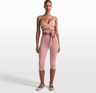 Nike Womens SKIMS Matte V-Panel 17 Cropped Leggings in Pink | PTLEG9494W-HIM
