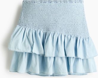 H&M Gesmokter Jeansjupe - Blue