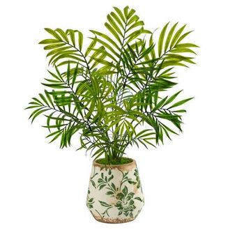 Nearly Natural 18-in Mini Areca Palm Artificial Plant in Floral Vase in Green at Nordstrom
