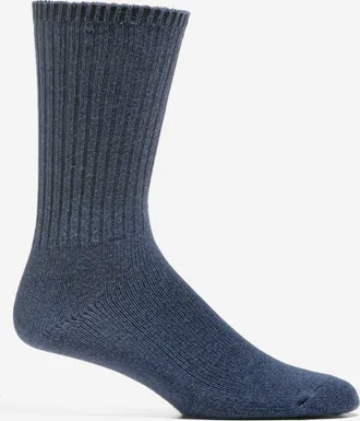 Cole Haan Mens Solid Marl Casual Crew Socks - Blue
