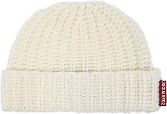 Dsquared2 logo-tag wool beanie - men - Wool - One Size - White