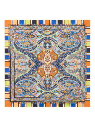 Etro silk pocket square - men - Silk - One Size - Blue