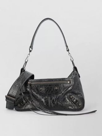 Balenciaga city moto shoulder bag buckle front pocket