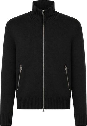 Tom Ford Zip-Up Cardigan In Mrinos Wool