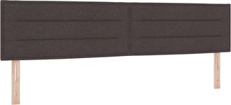vidaXL Cabecero Con Cabecera Marr&oacute;n Oscuro 200 Cm Tela Vidaxl