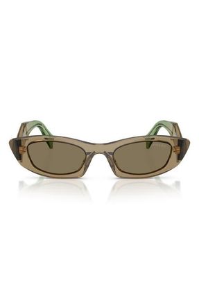 Prada 50mm Oval Sunglasses in Terra /Light Brown at Nordstrom