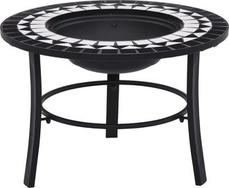 vidaXL Brasero De Mosaico Cer&aacute;mica Negro Y Blanco 68 Cm Vidaxl