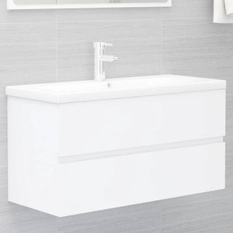 vidaXL Mueble Con Lavabo Madera De Ingenier&iacute;a Blanco Vidaxl