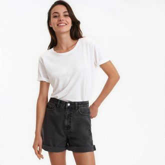 La Redoute Collections T-shirt in linnen met ronde hals en korte mouwen