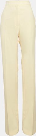 The Attico Pastel Yellow Stretch Crepe Straight Leg Trousers