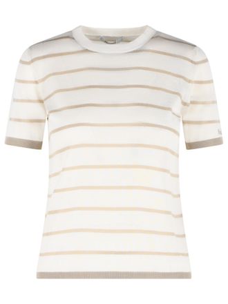 Max Mara Favetta Sweater In Beige Cachemire And Silk Yarn