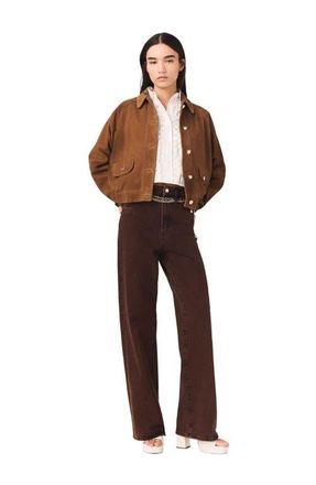 Maje Bootcut jeans with chain in Brown at Nordstrom, Size 40 Eu