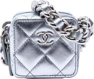 Chanel Pre-owned Coco Punk Cube - Dames - Vintage Mini Tas - Grijs - ONE Size - Leer - Vintage