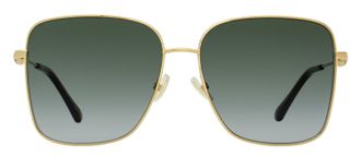 Jimmy Choo London Hester Pearl-Embellished Square Sunglasses - Gold