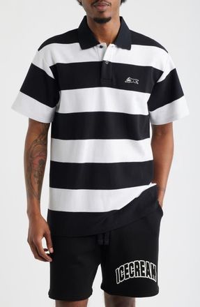 Icecream Big Dripper Stripe Polo in Black at Nordstrom, Size Xx-Large