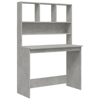 vidaXL Vidaxl - Escritorio De Estantes Contrachapada Gris Hormig&oacute;n 102x45x148cm