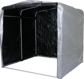 Hhg [NON UTILIZZATO] Garage per biciclette HHG-450, garage tagliaerba tenda, alluminio protezione UV impermeabile 201x201x201cm, silver