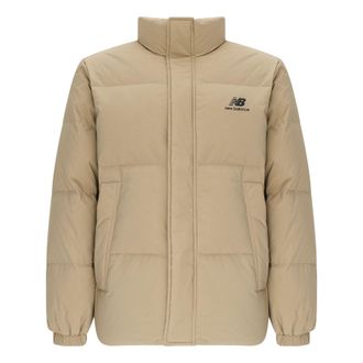 New Balance Logo Sports Down Jackets Asia Sizing Beige AMJ24359-TWD