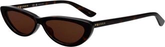 Alexander McQueen Stijlvolle zonnebril Am 0535S voor de zomer - Dames - Zonnebrillen - Bruin - 58 MM - Accessoires