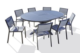 DCB Garden Conjunto de comedor 8 pl aluminio con extensi&oacute;n mariposa