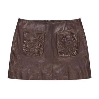 Munthe Leather Skirts, female, Brown, Size: XL Leather Skirts