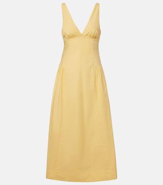 Poss&eacute; Lindie cotton poplin midi dress