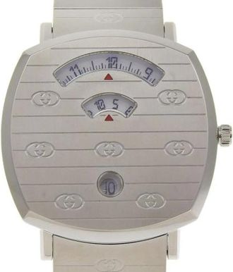 Gucci Pre-owned Watches, male, Gray, Size: ONE SIZE Pre-owned Grip Stainless Steel Watch