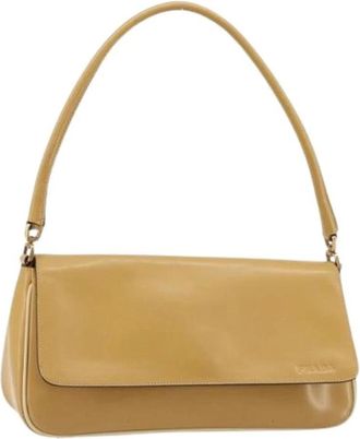 Prada Pre-owned Vintage Shoulder Bag - Dames - Vintage Schoudertas - Beige - ONE Size - Leer - Vintage