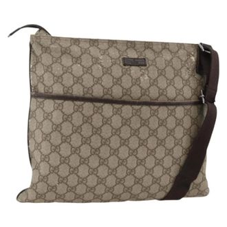 Gucci Pre-owned Cross Body Bags, female, Beige, Size: ONE SIZE Pre-owned Vintage PVC GG Canvas Shoulder Bag