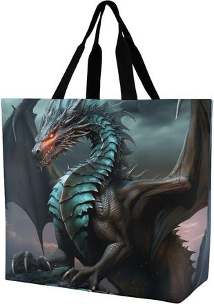 Generic Cool Dragon Carry Bag Eco Friendly Shopping Bag Durable Grocery Bags For Ladies Beach Work
