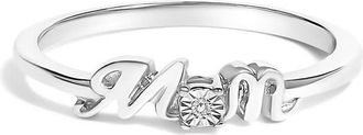House of Brilliance 925 Sterling Silver Diamond Accent MOM Ring (J-K Color, I2-I3 Clarity)