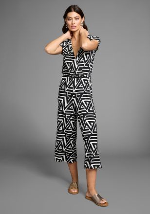 Laura Scott Jumpsuit mit V-Ausschnitt