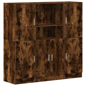 Berkfield Home 3 Piece Kitchen Cabinet Set Smoked Oak Engineered Wood in Brown
