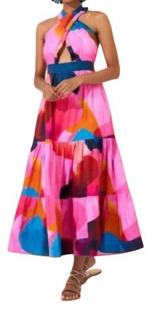 Oliphant Cross Front Maxi Dress In Basel Pink