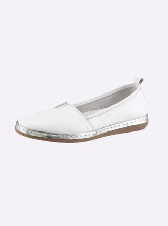 Andrea Conti Slipper ANDREA CONTI, Damen, Gr. 36, wei&szlig;, silberfarben, Glattleder, Leder, Rindsleder, Schuhe Slipper