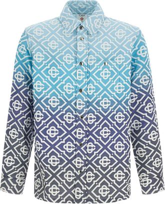 Casablanca Blue Jacquard Shirt Collar Jacket