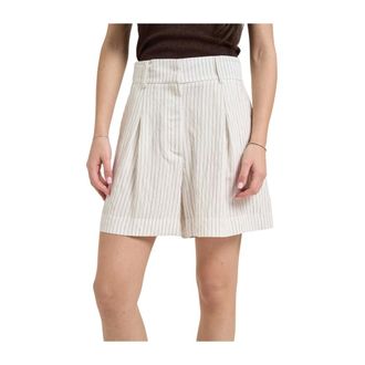 Patrizia Pepe Patrizia Pepe, Casual Shorts, female, Beige, Size: XS Pinstriped Shorts