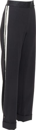Monse wool cotton logo trim wide leg pants