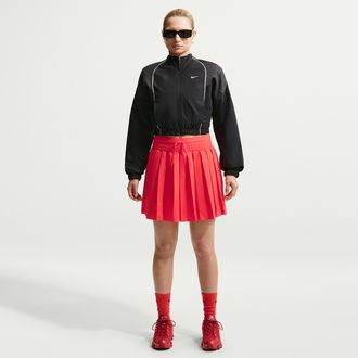 Nike Womens Nike Sportswear Mid-Rise Pleated Skirt in Red | IF0589-696
