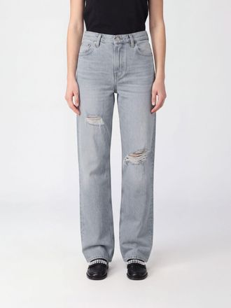 Haikure Jeans Star a zampa in denim di cotone a vita alta