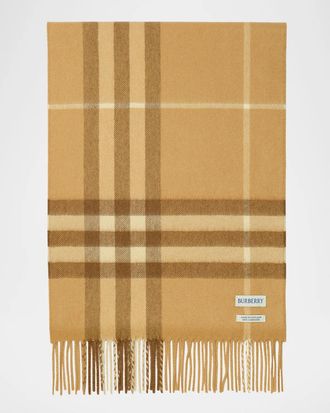 Burberry Men & apos;s Check Cashmere Scarf