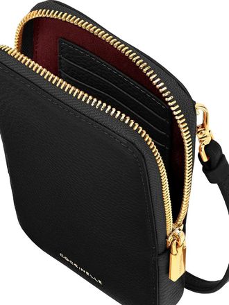 Coccinelle Womens Phone Crossbody Bag Black Cowhide - Crossbody-Bags