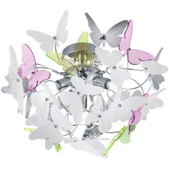 Reality Reality Leuchten - butterfly plafoniera cromata con farfalle incluso kit colorato e bianco d. 45CM 3 luci attacco G9