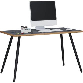 VCM Vcm - Mesa De Escritorio Mesa De Oficina Scandanivischer Retro Look Salia 138x80 Cm (antracita / Roble De Miel)