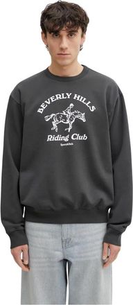 Sporty & Rich Riding Club Crew-neck Sweatshirt - Heren - Sweatshirts - Grijs - XS - Katoen - Hoodies & sweatvesten